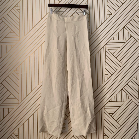 Giorgio Armani NWT 100% silk cream wide leg pants size 40 - Picture 13 of 14